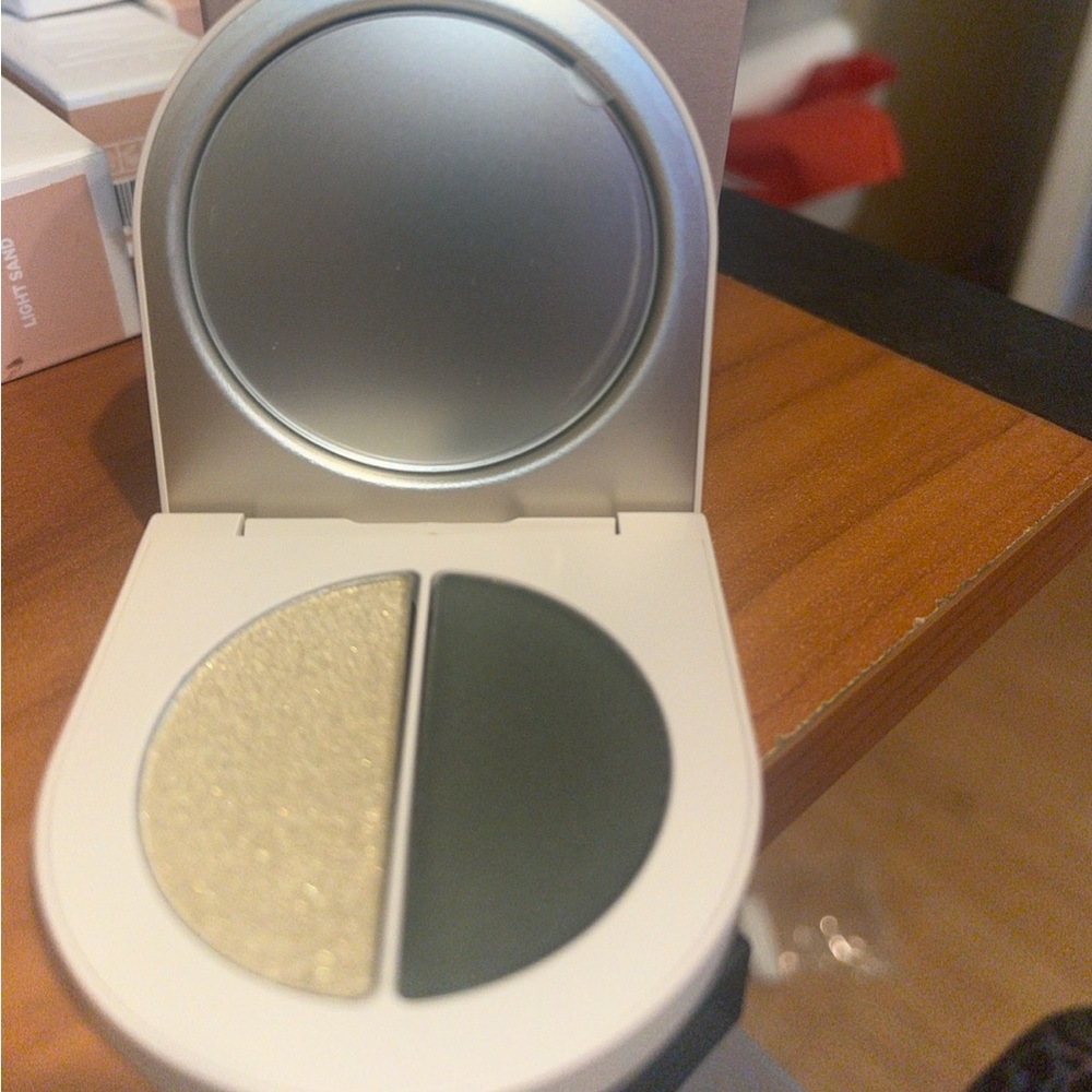 Rose Inc Satin & Shimmer Duet Eyeshadow~Satin Olive/Khaki Shimmer NIB